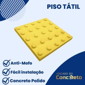 Piso Tátil - Alerta Amarela 25 x 25 x 2,5 cm