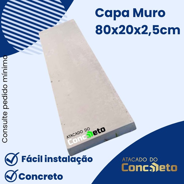 Capa de Muro Lisa 80 x 20 x 2,5 cm