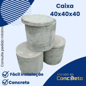 Caixa de passagem e inspeção 40 x 40 x 40 cm redonda - com fundo, sem tampa