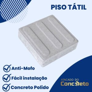 Piso Tátil Direcional Natural 25 x 25 x 6 cm