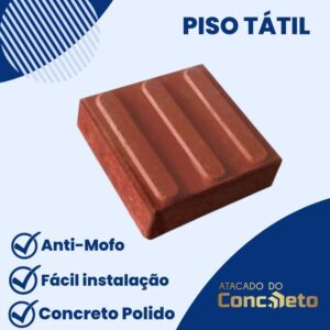 Piso Tátil Direcional Vermelho 25 x 25 x 2,5 cm